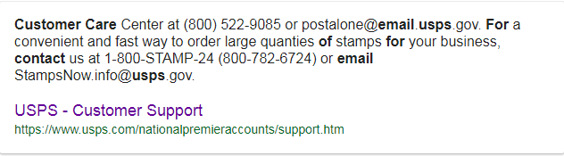 USPS customer service email Address to Contact