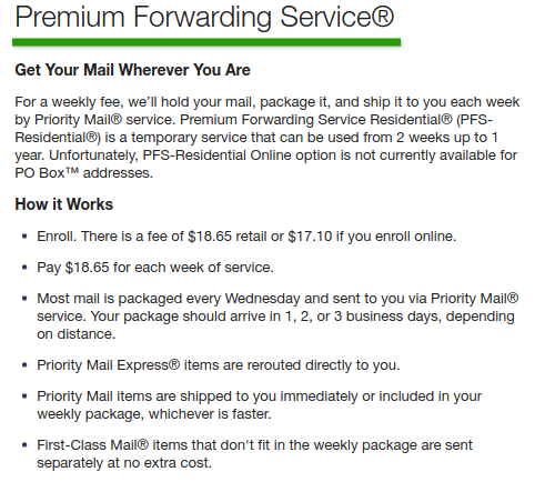 USPS Premium Mail Forwarding: The Cost Factor